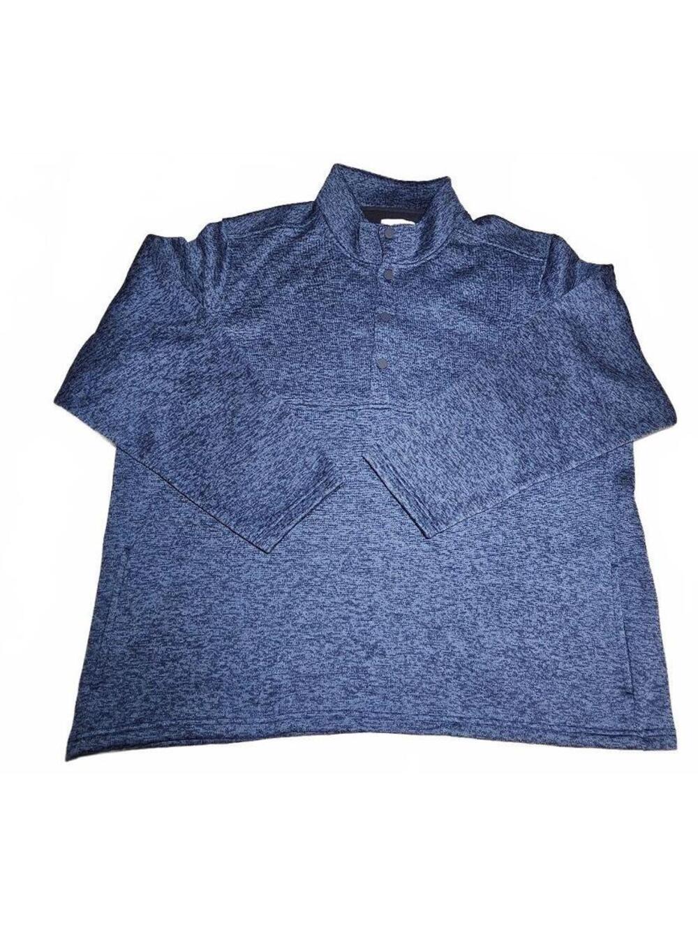 Lands' End 3XL Blue Pullover Sweatshirt with Snap Button Collar